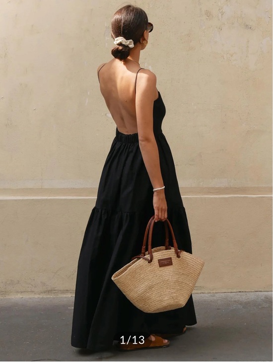 Commense Dresses & Skirts - Commense Black Backless Tiered Maxi Dress